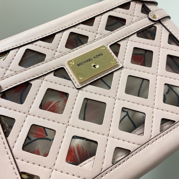 Michael Kors Theodora Small Zip Trunk Crossbody in Powder Blush - Picture 2 of 12